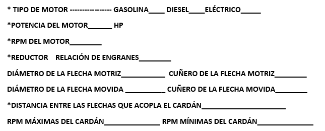Partes del cardán